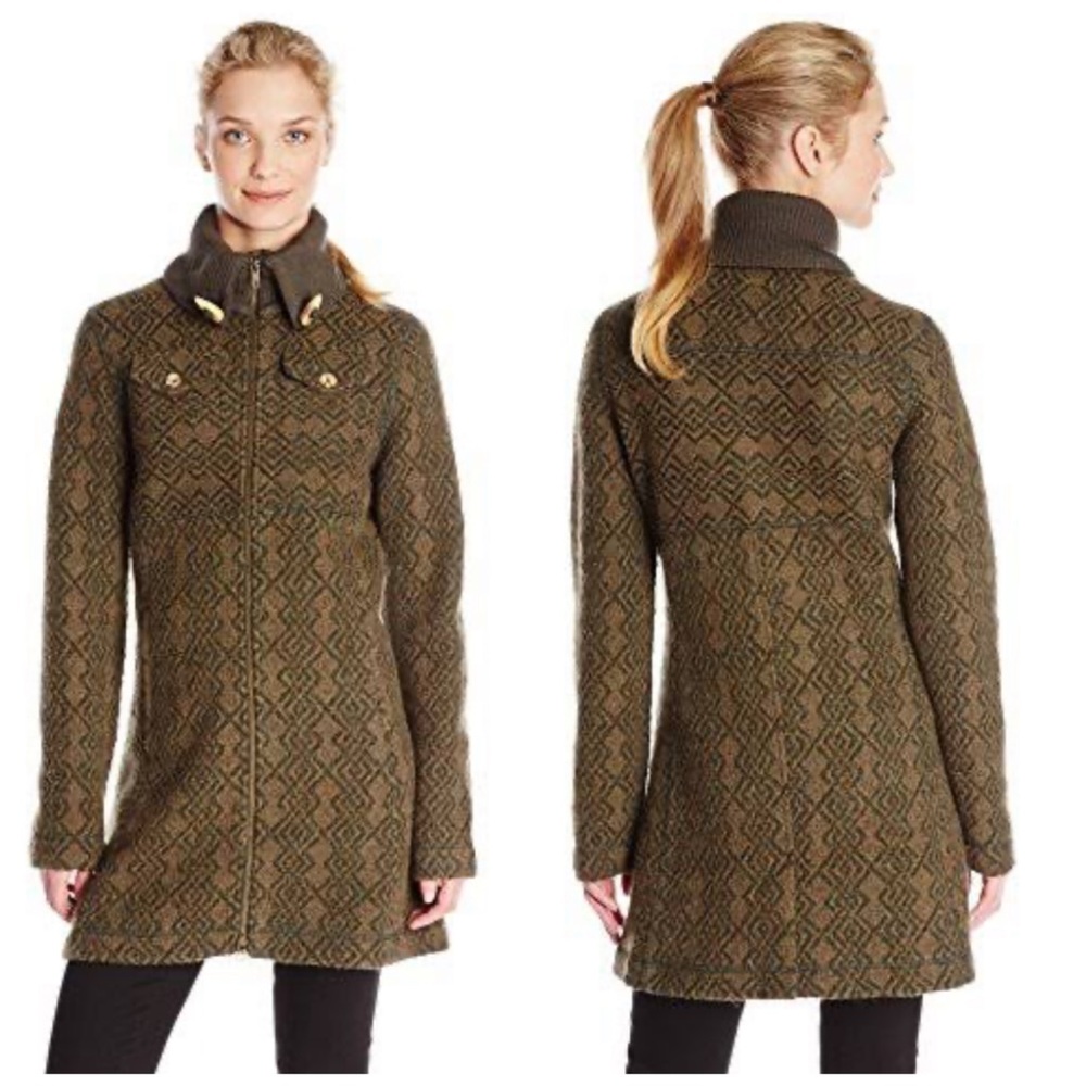 PRANA Annabel Wool Blends Jacket Green and Tan Size Small - Picture 17 of 17